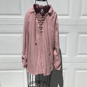 Tie up pink blouse